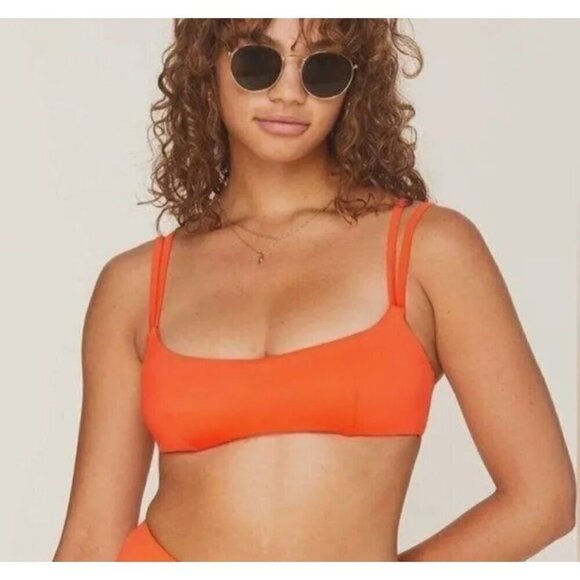 Andie NWT The Rockaway Top Sire Orange Modest Feminine Bikini Top Size XL - Picture 1 of 8